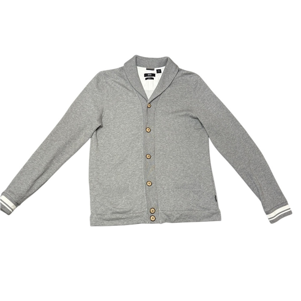 Hugo Boos Gray Button-Up Cardigan